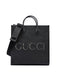 Gucci Medium Logo Tote Bag in Black Leather for Women