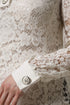 Dolce & Gabbana White Floral Lace Long Sleeves A-line Dress