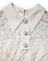 Dolce & Gabbana White Floral Lace Long Sleeves A-line Dress