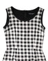 Dolce & Gabbana White Black Checkered Sleeveless Sheath Dress