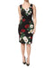 Dolce & Gabbana Black Floral Print Sleeveless Sheath Dress