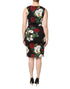 Dolce & Gabbana Black Floral Print Sleeveless Sheath Dress