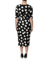 Dolce & Gabbana Black White Polka Dot Sheath Midi Dress