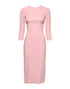 Dolce & Gabbana Pink Viscose 3/4 Sleeves Sheath Midi Dress