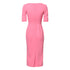 Dolce & Gabbana Pink Viscose Short Sleeve Sheath Midi Dress
