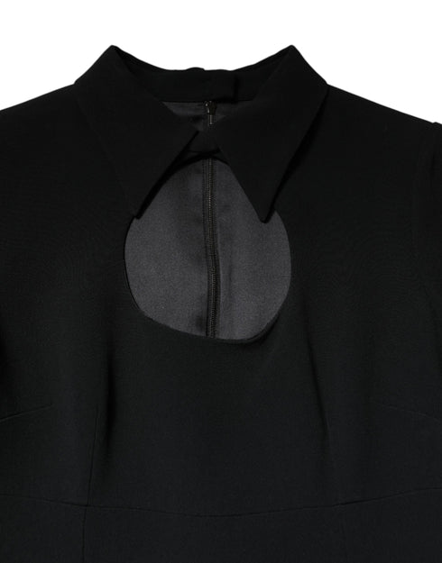 Dolce & Gabbana Black Long Sleeves Bodycon Sheath Midi Dress