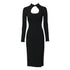 Dolce & Gabbana Black Long Sleeves Bodycon Sheath Midi Dress