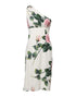 Dolce & Gabbana White Floral One Shoulder Sheath Midi Dress