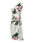 Dolce & Gabbana White Floral One Shoulder Sheath Midi Dress