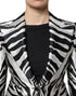 Dolce & Gabbana Black White Polyester Women Blazer Jacket