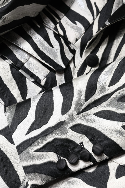 Dolce & Gabbana Black White Polyester Women Blazer Jacket