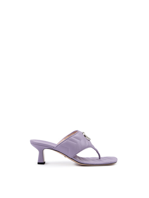 Gucci Charlotte Leather Sandals – Mystic Purple Nappa – Women's Heeled Mules