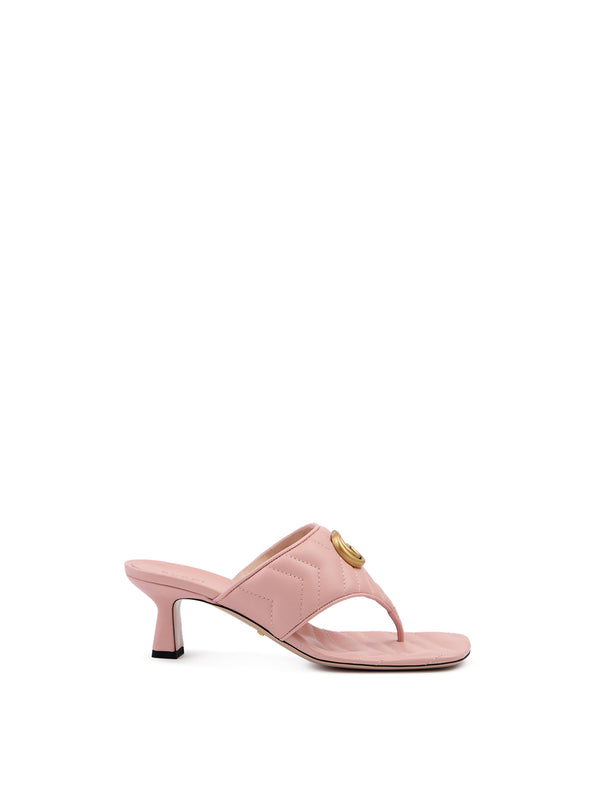Gucci Charlotte Leather Sandals – Mystic Pink Nappa – Women's Heeled Mules