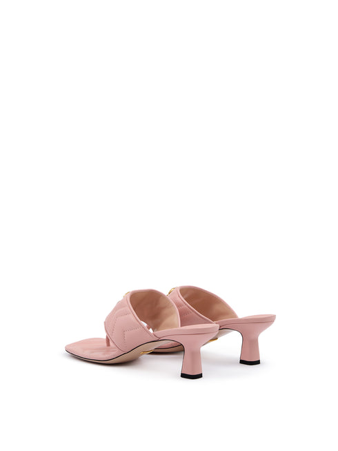 Gucci Charlotte Leather Sandals – Mystic Pink Nappa – Women's Heeled Mules