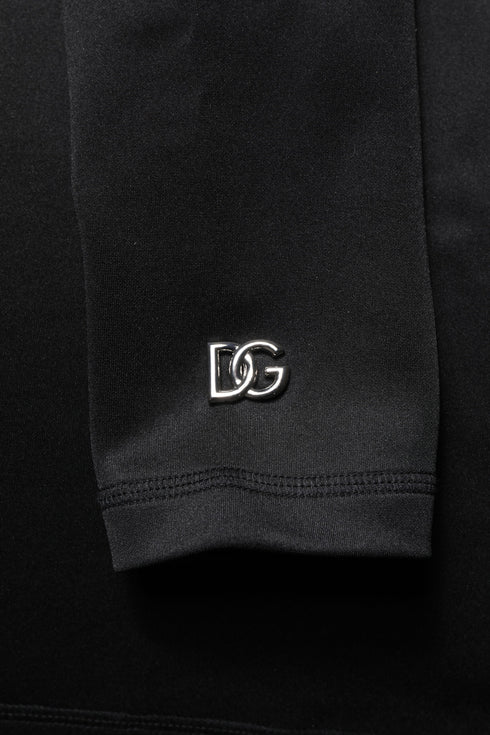 Dolce & Gabbana Black Polyester Turtleneck Pullover Sweater