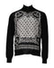 Dolce & Gabbana Black White Bandana Print Full Zip Sweater
