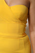 Dolce & Gabbana Yellow One Shoulder Side Slit Midi Dress