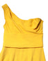 Dolce & Gabbana Yellow One Shoulder Side Slit Midi Dress