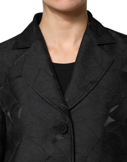 Dolce & Gabbana Black Single Breasted Trench Coat Jacket