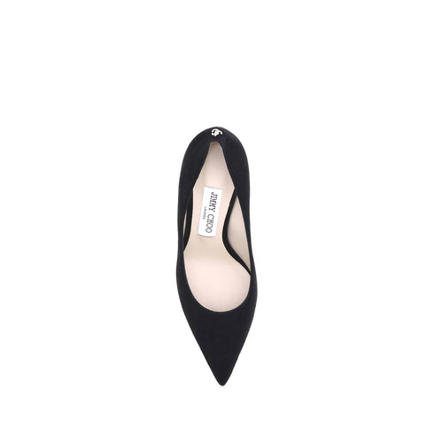 Jimmy Choo Love Black Suede Kitten Heels Pumps – Pointed Toe Shoes for Women