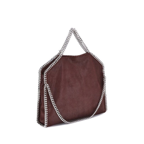 Stella McCartney Falabella Fold Over Tote Handbag Burgundy Vegan Leather for Women