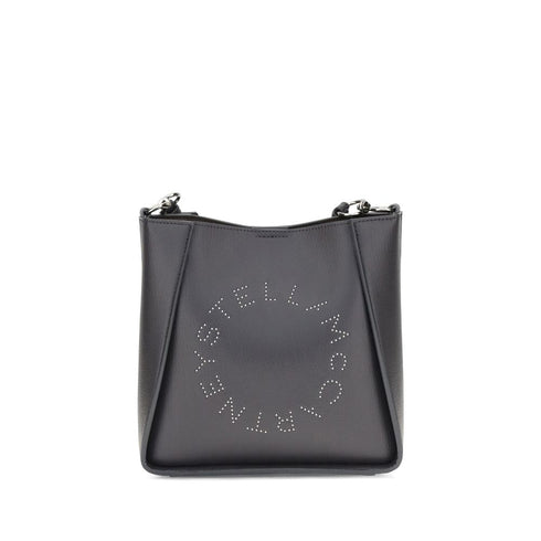 Stella McCartney Logo Shoulder Bag in Black Vegan Leather for Women