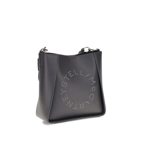 Stella McCartney Logo Shoulder Bag in Black Vegan Leather for Women