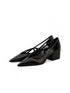 Prada Black Leather Cut-Out Pumps – Slingback 55 mm Block Heel Shoes - Women’s