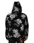 Dolce & Gabbana Black Wool Floral Printed Men Hooded Jacket