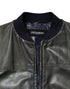Dolce & Gabbana Black Lambskin Leather Biker Full Zip Jacket