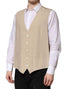 Dolce & Gabbana Beige Linen Dress Formal Men Waistcoat Vest