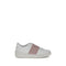 Valentino Garavani Rockstud Untitled Women's White Leather Sneakers with Pink Stud Band