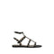 Valentino Garavani Rockstud Gladiator Sandals for Women – Black Calf Leather Flats