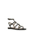 Valentino Garavani Rockstud Gladiator Sandals for Women – Black Calf Leather Flats