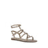 Valentino Garavani Rockstud Gladiator Sandals for Women – Beige Calf Leather Flats