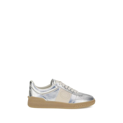 Valentino Garavani Upvillage Low-Top Sneakers Shoes – Silver Laminated Leather