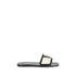 Valentino Garavani Viva Superstar in White and Black Leather Slide Sandals