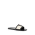 Valentino Garavani Viva Superstar in White and Black Leather Slide Sandals