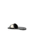 Valentino Garavani Viva Superstar in White and Black Leather Slide Sandals
