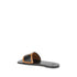 Valentino Garavani Viva Superstar in Black and Brown Leather Slide Sandals – Square Toe