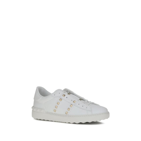 Valentino Garavani Rockstud Untitled Women’s White Leather Studded Sneakers Shoes