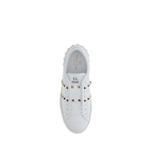 Valentino Garavani Rockstud Untitled Women’s White Leather Studded Sneakers Shoes