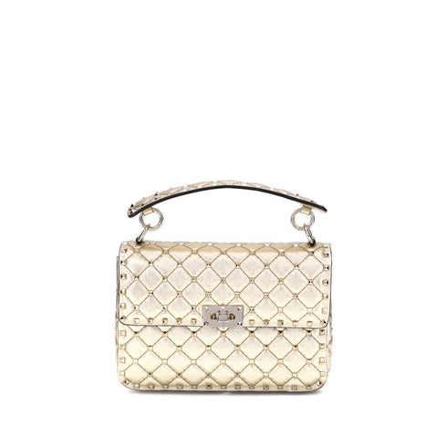 Valentino Garavani Medium Rockstud Spike Metallic Gold Shoulder Bag for Women