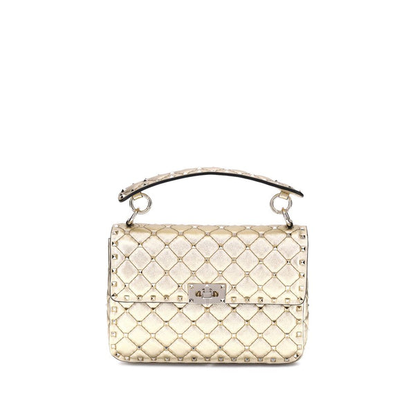 Valentino Garavani Medium Rockstud Spike Metallic Gold Shoulder Bag for Women