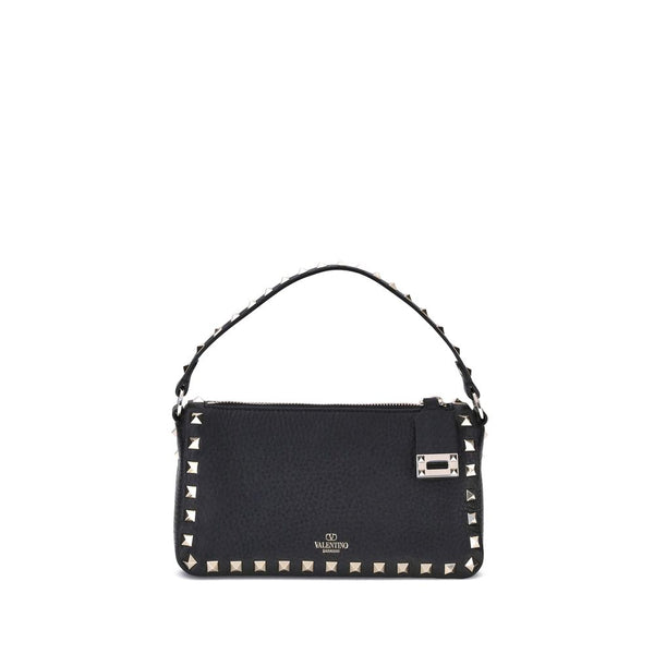 Valentino Garavani Rockstud Shoulder Bag – Black Calf Leather Zip-Up for Women