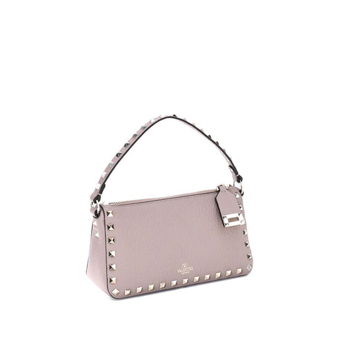 Valentino Garavani Rockstud Shoulder Bag – Pink Calf Leather Zip-Up for Women