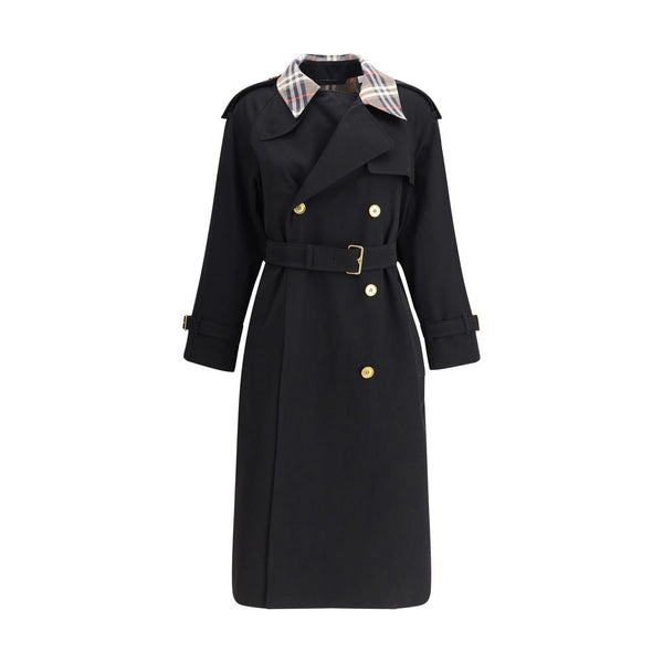 Burberry Castleford long Trench Coat with Check collar