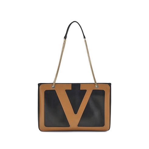 Valentino Garavani Viva Superstar Small Black/Brown Leather Tote Bag Women
