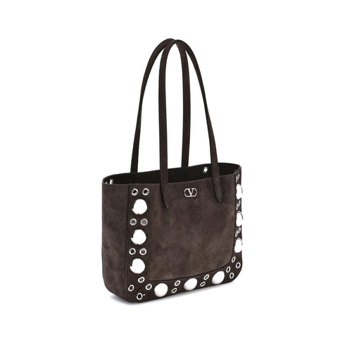 Valentino Garavani Nellcôte Tote Bag – Brown Suede Calf Leather for Women