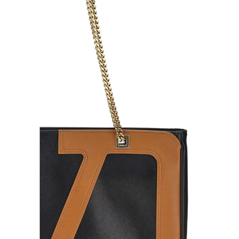 Valentino Garavani Viva Superstar Small Black/Brown Leather Tote Bag Women